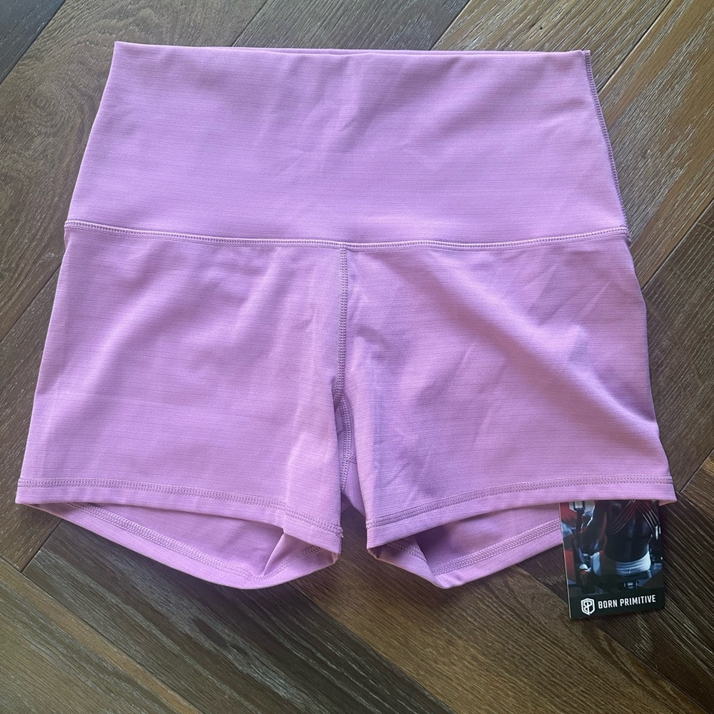 Born Primitive Pink Athletic Shorts High-Waisted Moisture-Wicking